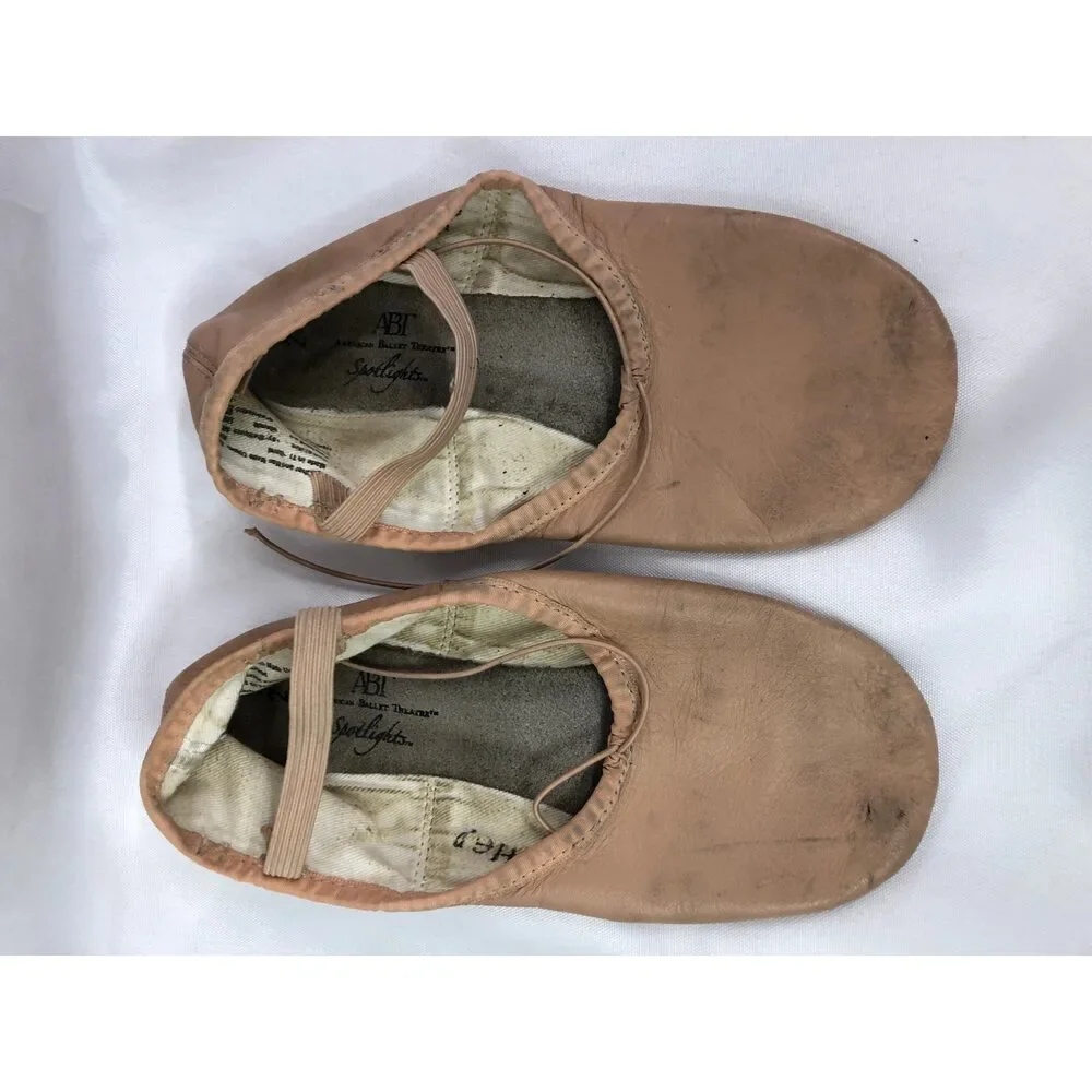 Pre-Owned Dance Ballet Shoes ABT Big Kid 2M Leather Single Strap Full Sole